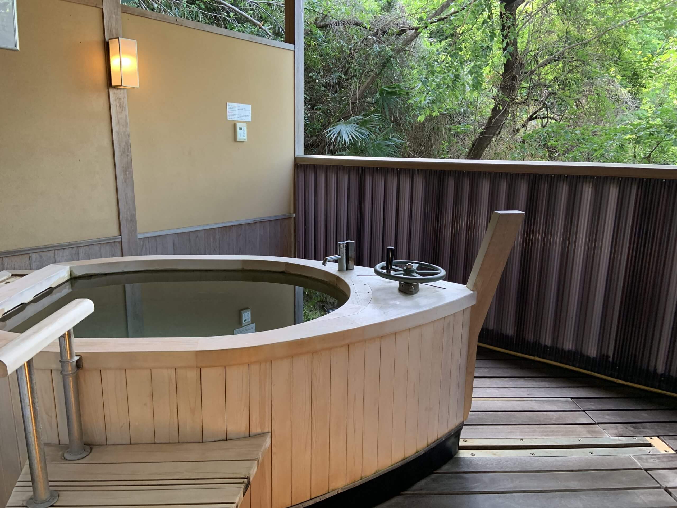 Private onsen bath room at a Japanese ryokan