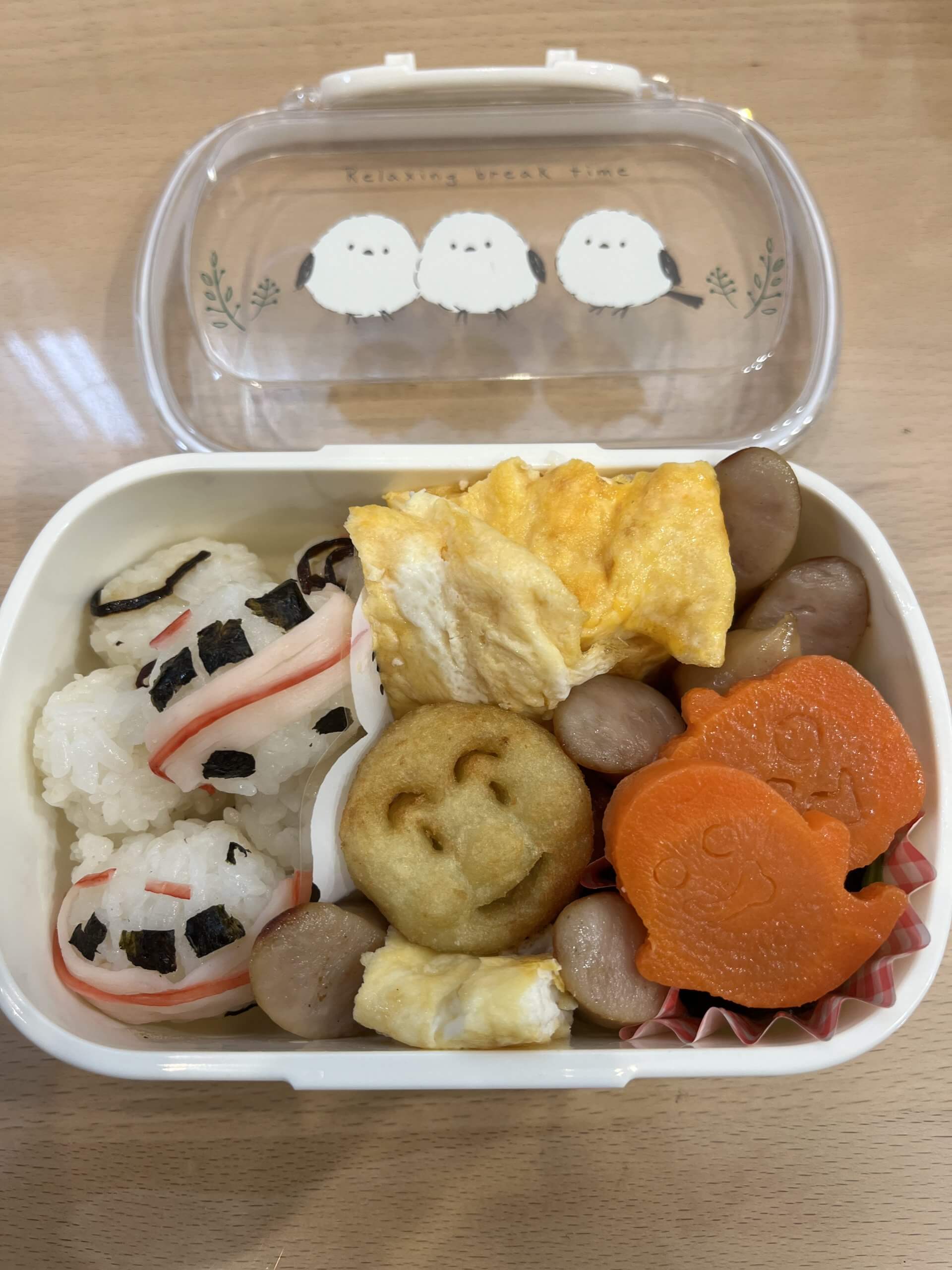 simple plastic bento box with everyday lunch in Japan