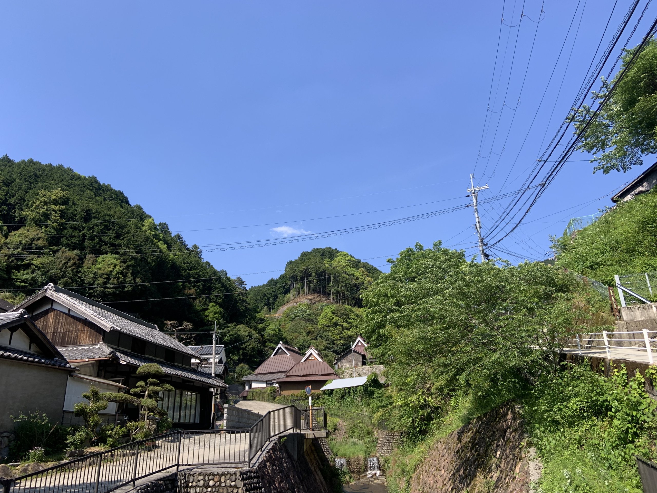 Quiet rural landscape in Chihayaakasaka Osaka with local residential surroundings