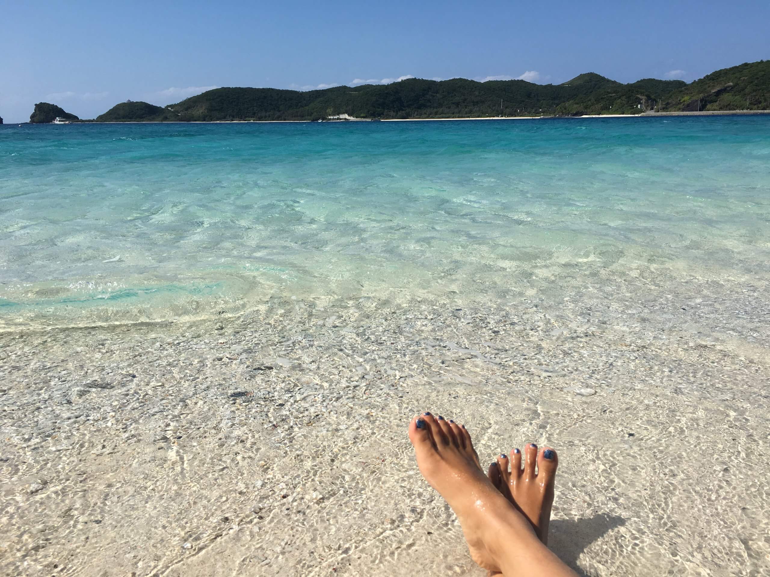 Scenic tropical beach with turquoise sea in Zamami Island, Okinawa
