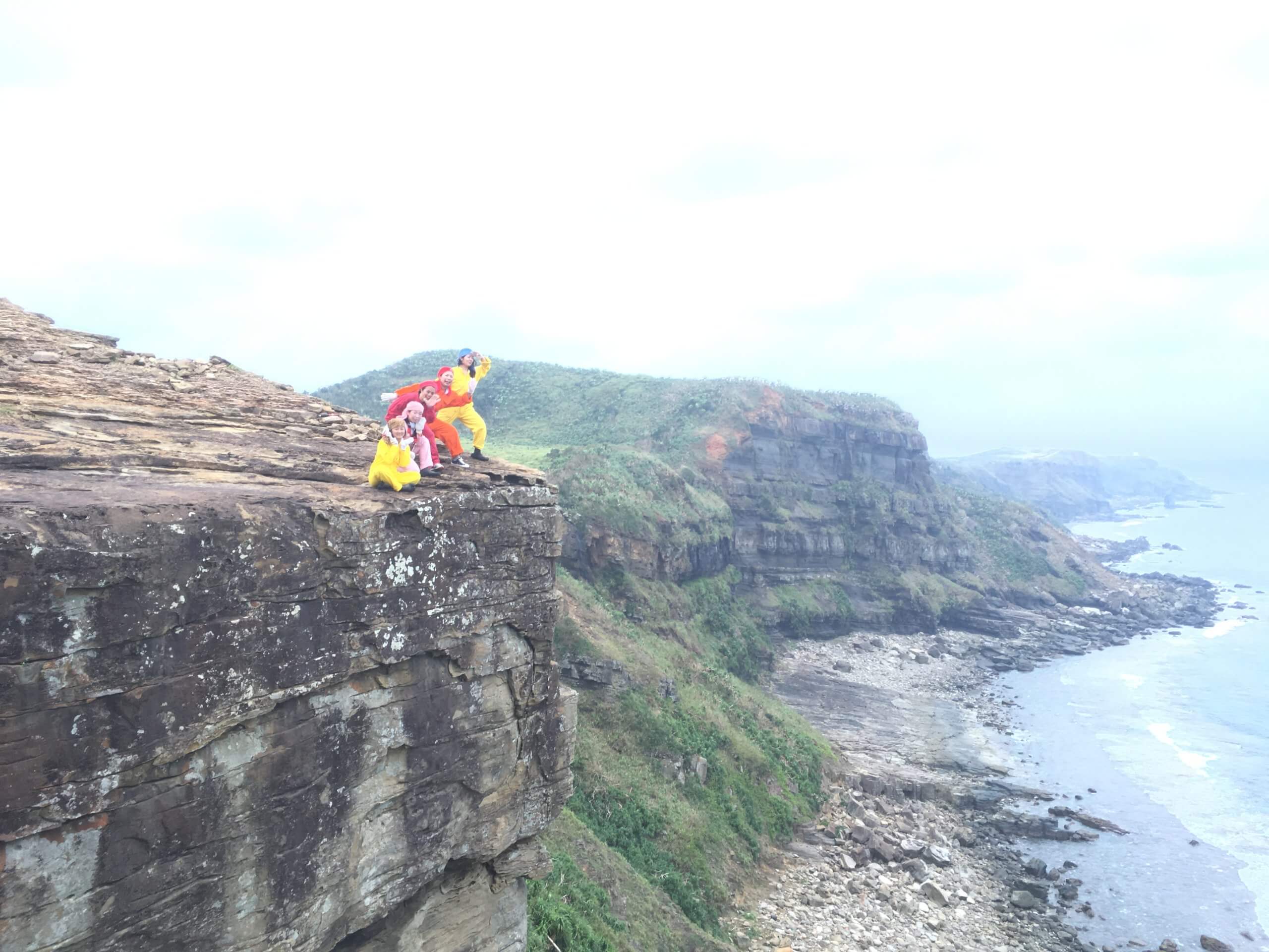 Adventurous viewpoint near cliffs on Yonaguni Island, Japan